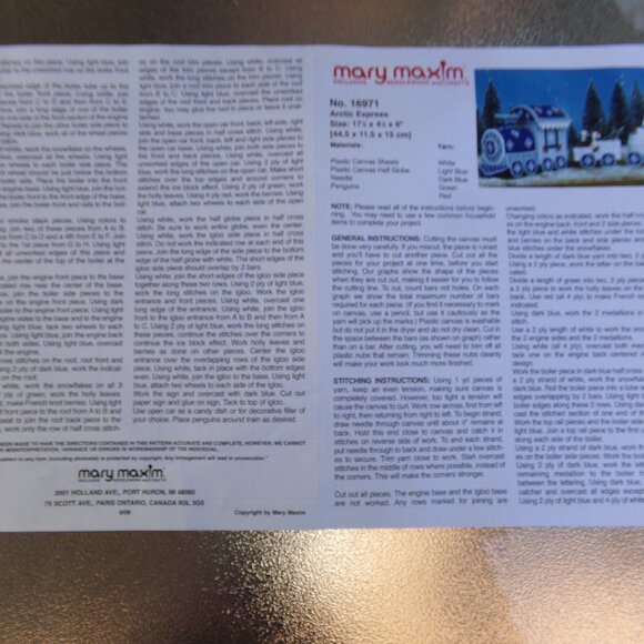 Mary Maxim Plastic Canvas Craft Project Choo Choo Train Kit Started - Picture 11 of 14